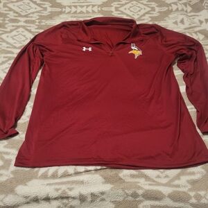Under Armour Vikings Maroon Quarter-Zip Pullover . Size Large